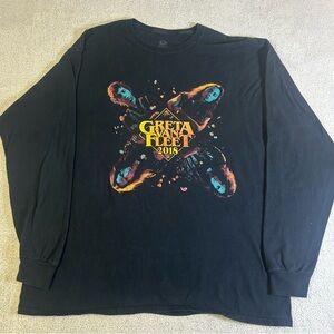 Greta Van Fleet Graphic Band Tee Men XL Black March The Peaceful Army Tour 2018